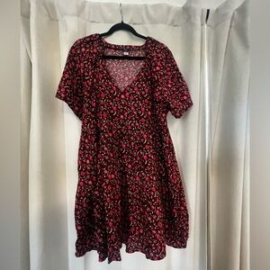 Old Navy Black Dress with Pink Floral Print
